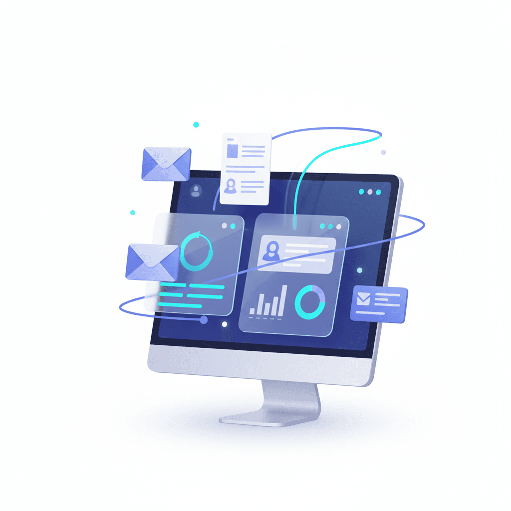 Invoice retrieval automation illustration