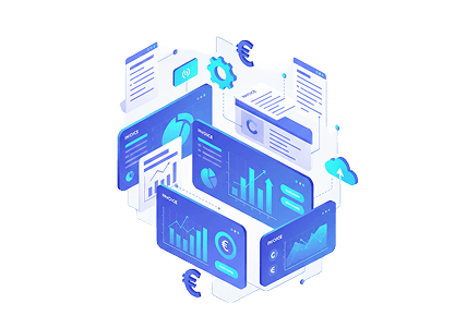 Business team working on digital administration platform